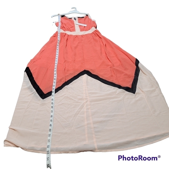 Lucy Paris Peach And Orange-Coral Flowy Maxi Dress - Picture 9 of 10